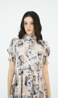 SIXDO Floral Mini Silk Dress